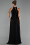 Robe de Soirée Longue Dantelle Noir ABU6313