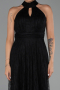 Robe de Soirée Longue Dantelle Noir ABU6313