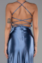 Robe de Soirée Longue Satin Indigo ABU2800