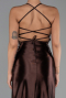 Robe de Soirée Longue Satin Brun ABU2800