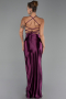 Robe de Soirée Longue Satin Prune ABU2800