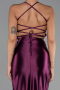 Robe de Soirée Longue Satin Prune ABU2800