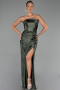 Robe de Soirée Longue Kaki ABU4944