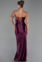 Robe De Soirée Longue Prune ABU4944