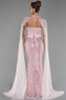 Robe Queue de Poisson Longue Perlé Poudre ABU6315