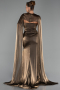 Robe de Soirée Longue Mousseline Brun ABU6296