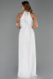 Robe de Soirée Longue Dantelle Blanc ABU6313