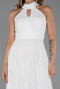 Robe de Soirée Longue Dantelle Blanc ABU6313