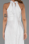 Robe de Soirée Longue Dantelle Blanc ABU6313