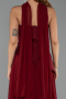 Robe De Soirée Mousseline Longue Rouge Bordeaux ABU6042