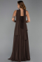 Robe De Soirée Mousseline Longue Brun ABU6042