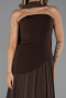 Robe De Soirée Mousseline Longue Brun ABU6042