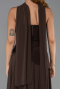 Robe De Soirée Mousseline Longue Brun ABU6042