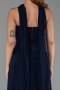 Robe De Soirée Mousseline Longue Bleu Marine ABU6042