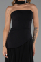 Robe De Soirée Mousseline Longue Noir ABU6042
