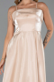 Robe De Soirée Satin Midi Beige ABK2657