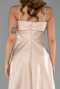 Robe De Soirée Satin Midi Beige ABK2657