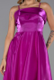 Robe De Soirée Satin Midi Fushia ABK2657