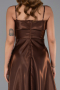 Robe De Soirée Satin Midi Brun ABK2657