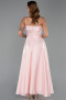 Robe De Soirée Satin Midi Poudre ABK2657