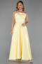 Robe De Soirée Satin Midi Jaune ABK2657