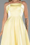 Robe De Soirée Satin Midi Jaune ABK2657