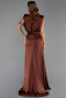 Robe De Soirée Satin Longue Brun Clair ABU2133