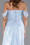 Robe De Soirée Mousseline Longue Bleu clair ABU5974