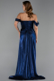 Robe De Soirée Mousseline Longue Bleu Marine ABU5974