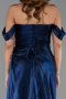Robe De Soirée Mousseline Longue Bleu Marine ABU5974