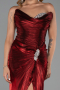 Robe de Soirée Longue Mousseline Rouge Bordeaux ABU6336