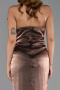 Robe de Soirée Longue Mousseline Brun ABU6336