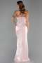 Robe de Soirée Longue Mousseline Poudre ABU6336
