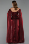 Robe de Soirée Longue Mousseline Rouge Bordeaux ABU6337