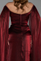 Robe de Soirée Longue Mousseline Rouge Bordeaux ABU6337