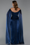 Robe de Soirée Longue Mousseline Bleu Marine ABU6337