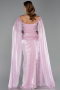 Robe de Soirée Longue Mousseline Poudre ABU6337