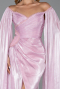 Robe de Soirée Longue Mousseline Poudre ABU6337