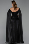 Robe de Soirée Longue Mousseline Noir ABU6337