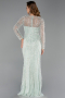 Robe De Soirée Perlé Longue Menthe ABU5649