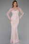 Robe De Soirée Perlé Longue Poudre ABU5649