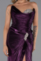 Robe de Soirée Longue Mousseline Violet ABU6336