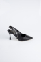 Stiletto Coupe Au Laser Noir MJ4102