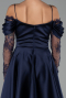 Tenue de Soirée Midi Satin Bleu Marine ABK2552