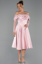 Tenue de Soirée Midi Satin Poudre ABK2552