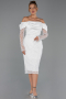 Tenue de Soirée Midi Perlé Blanc ABK2663