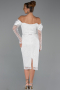 Tenue de Soirée Midi Perlé Blanc ABK2663