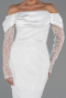 Tenue de Soirée Midi Perlé Blanc ABK2663