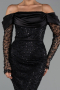 Tenue de Soirée Midi Perlé Noir ABK2663