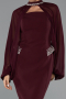 Robe De Soirée Midi Rouge Bordeaux ABK2664
